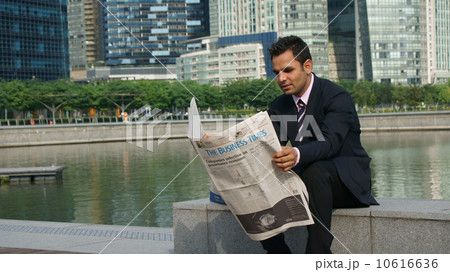 Office wear with Singapore skyline 10616636