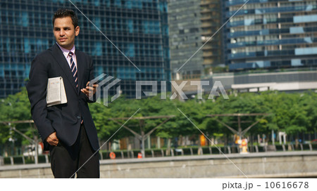 Office wear with Singapore skyline 10616678