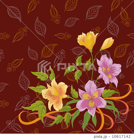 Flowers alstroemeria and leafs contours 10617142