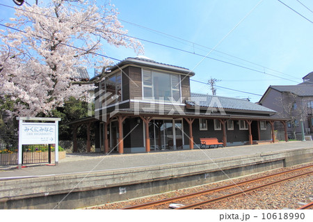 桜咲く春の三国港駅 10618990