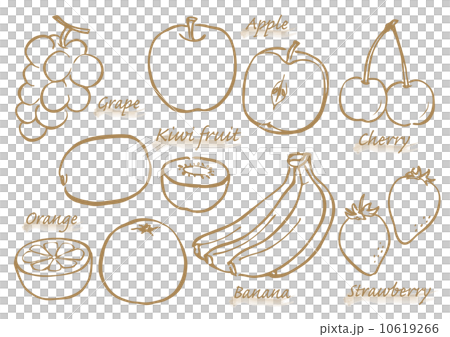 食材　果物　線画 10619266