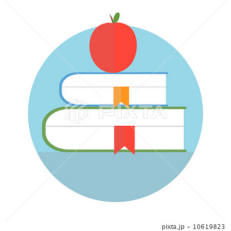 Books with apple. Education concept 10619823