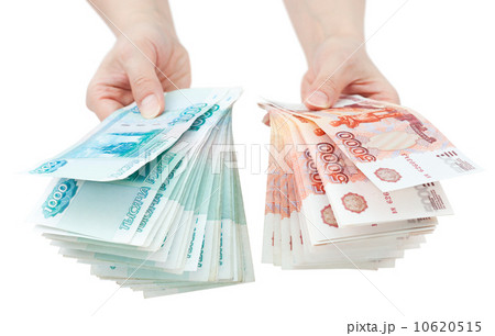 hands offer Russian money hands offer Russian money 10620515