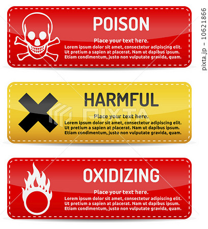 Poison, Harmful, Oxidizing - Danger sign set 10621866