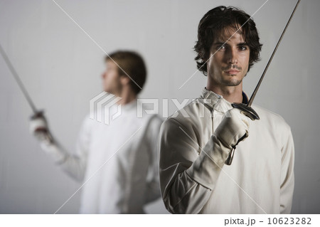 Portrait of fencers holding fencing foils 10623282