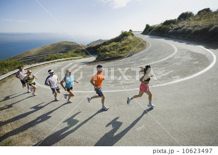 Runners on a road in Malibu Runners on a road in Malibu 10623497