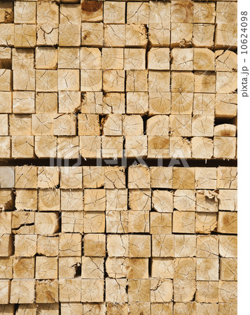Full-frame shot of orderly timber stacks 10624098
