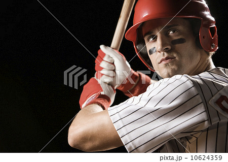 Close up of baseball player in batting stance 10624359