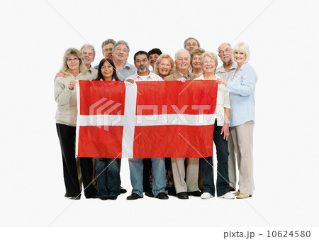 Group of people holding the flag of South Africa 10624580