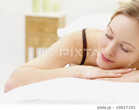 Woman laying on spa table 10627105