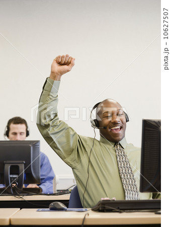 African businessman cheering 10627507
