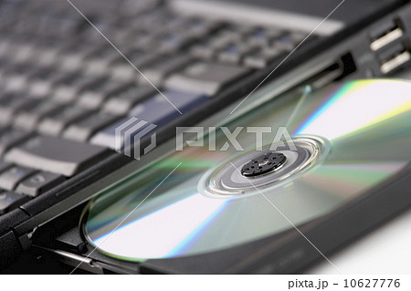Close up of cd in laptop 10627776