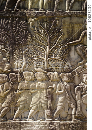 Detail at ancient Temple Angkor Thom Angkor Wat Bayon Cambodia 10628130