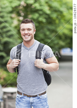 Portrait of male college student smiling Portrait of male college student smiling 10628577