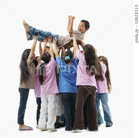 Children lifting one child 10629113