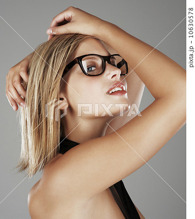 Blond woman wearing only a necktie Blond woman wearing only a necktie 10630578