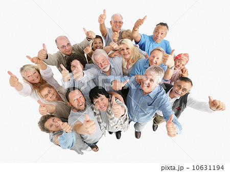 A group of people giving the thumbs up sign 10631194