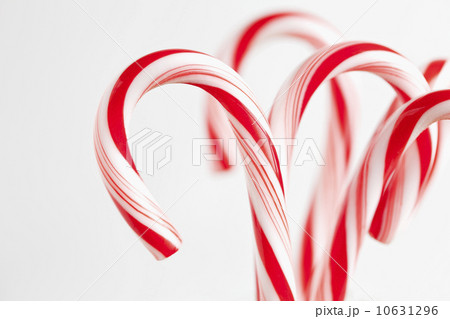 Red and white candy canes, studio shot 10631296