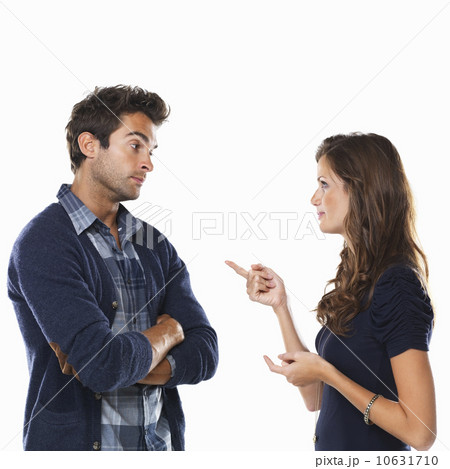 Studio shot of young couple having argument 10631710