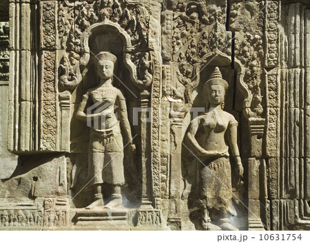 Detail at ancient Temple Angkor Thom Angkor Wat Bayon Cambodia 10631754