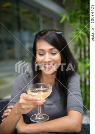 Asian Beauty having wine 10634425