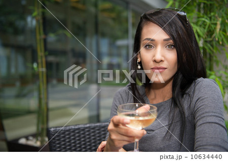 Asian Beauty having wine 10634440