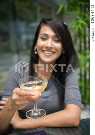 Asian Beauty having wine 10634443