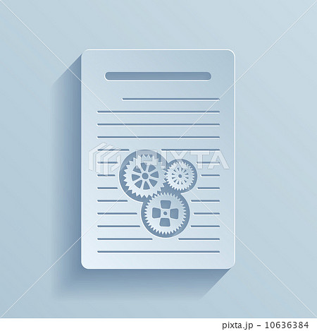 Paper icon of document with gears. Vector illustration 10636384