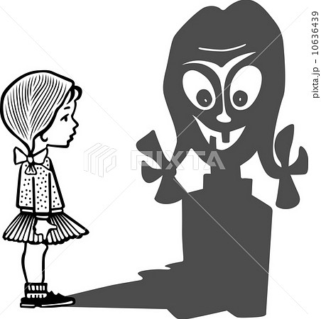 Girl and her angry shadow Girl and her angry shadow 10636439