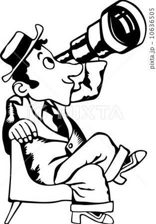 Looking Up Man with Telescope 10636505