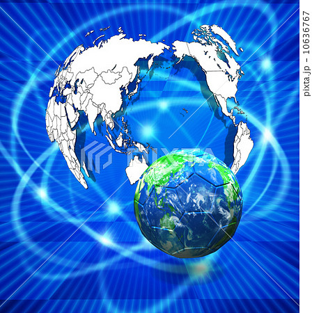 インターネットと世界地図/サッカーボール インターネットと世界地図/サッカーボール 10636767
