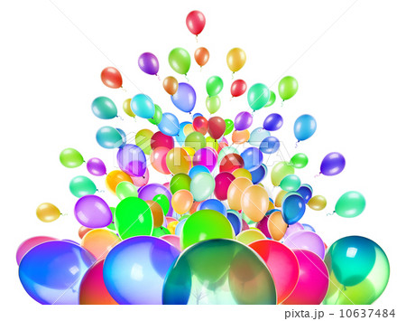flying balloons isolated 10637484