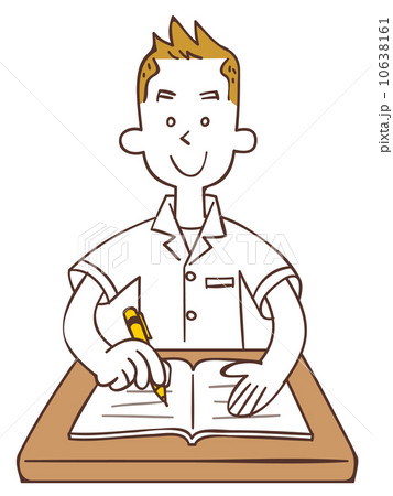 勉強する学生（夏服） 10638161