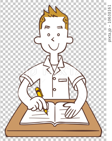 勉強する学生（夏服） 10638161