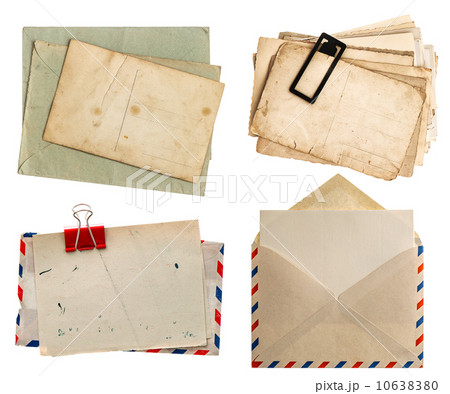 envelope air mail and postcards isolated on white envelope air mail and postcards isolated on white 10638380