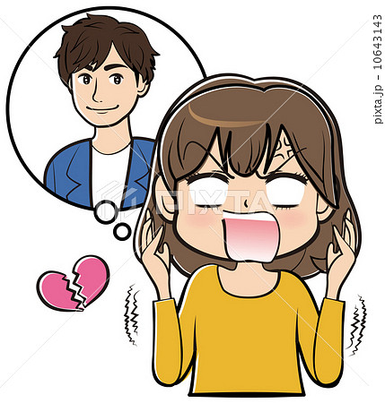 失恋する女性のイラスト素材