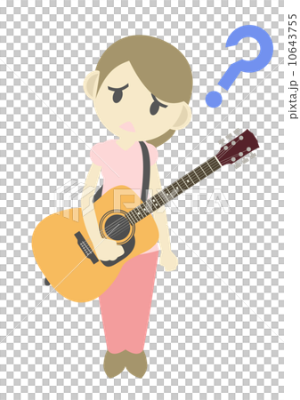 アコギを弾く女性　疑問 10643755