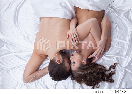 Studio shot of satisfied lovers posing after sex 10644380