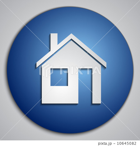 Vector round blue Home button with paper cut image Vector round blue Home button with paper cut image 10645082