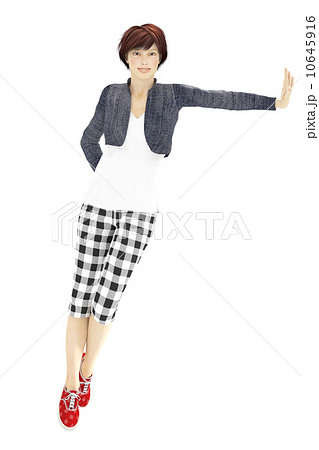 壁に手をつく女性2 合成用 背景透過 ３dcg イラスト素材のイラスト素材
