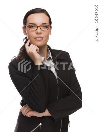 Professional Mixed Race Businesswoman Isolated on White Professional Mixed Race Businesswoman Isolated on White 10647010