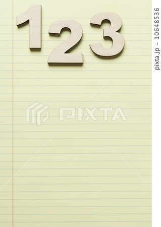 Numbers 1, 2 and 3 on legal pad 10648536