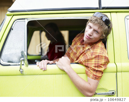 Young man in truck Young man in truck 10649827