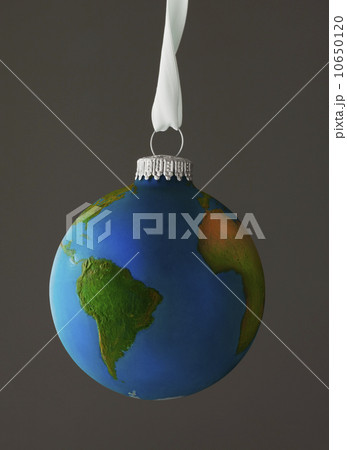Studio Shot of Christmas ornament imitating globe Studio Shot of Christmas ornament imitating globe 10650120