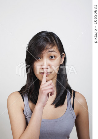 USA, New York City, Young woman daydreaming 10650681