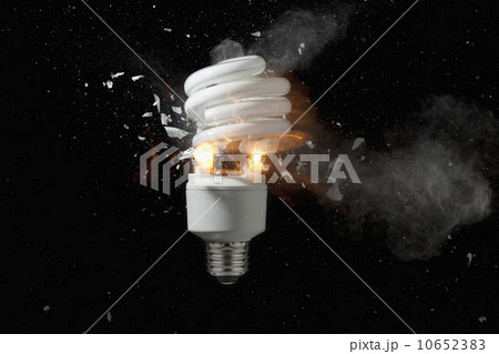 Energy efficient lightbulb exploding 10652383