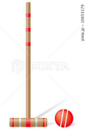 croquet mallet and ball vector illustration 10653179
