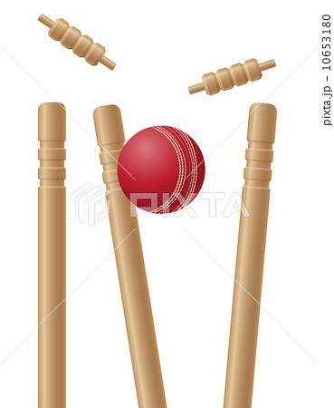 criket wickets and ball vector illustration 10653180