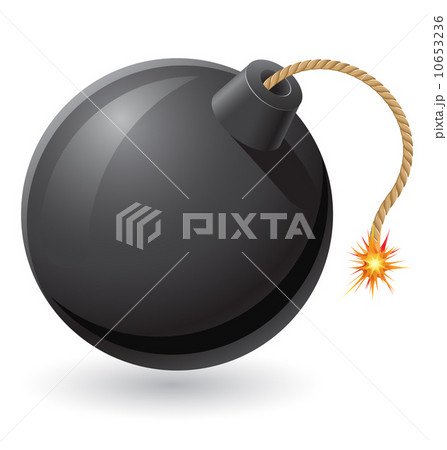 black bomb with a burning fuse vector illustration 10653236