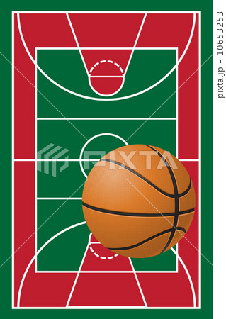 basketball court and ball 10653253